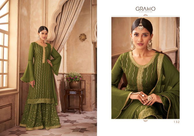 Gramo Navabi 5 New Fancy Heavy Designer Wedding Wear Ready Made Suit Collection